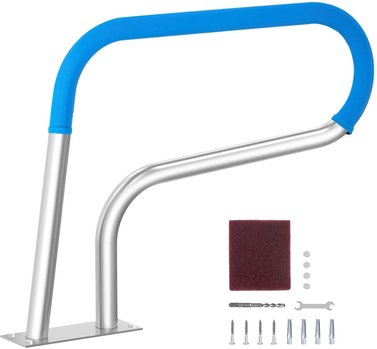 Cellista Zwembadleuning - Zwembad Handrail - Pool Handrail - RVS Zwembad Trapleuning met Antislip Handgreep en Bodemplaat
