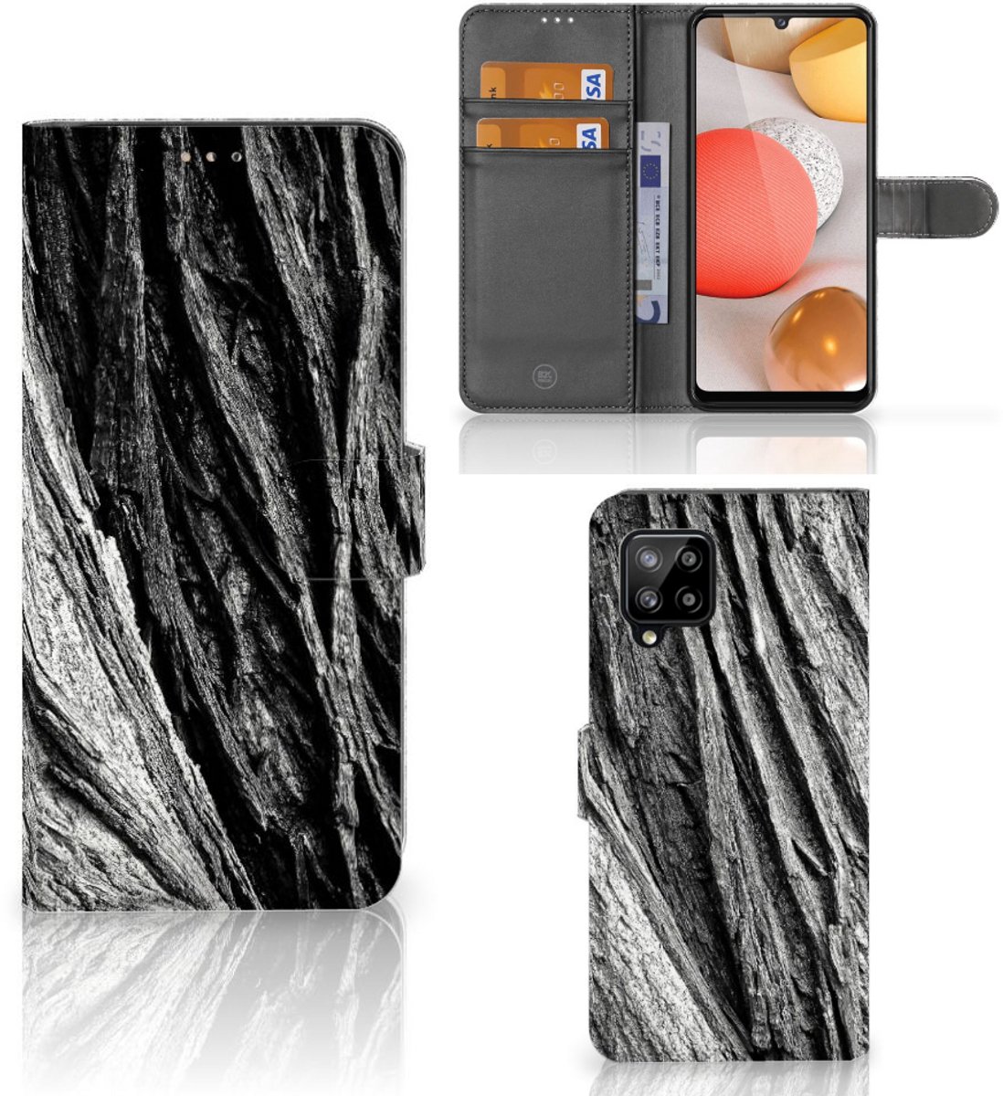 Book Style Case Samsung Galaxy A42 5G Boomschors Grijs