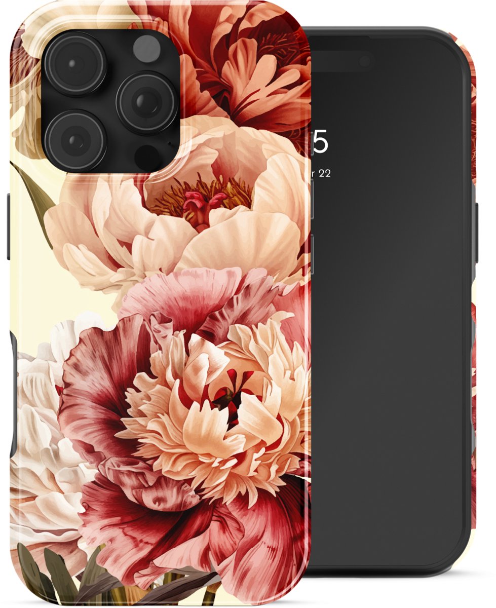 Selencia Hoesje - Geschikt voor Apple iPhone 16 Pro Max - Backcover - Vintage Peony