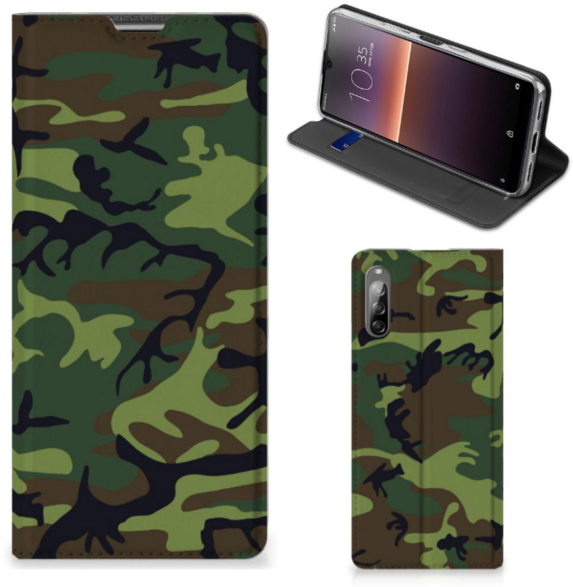 Sony Xperia L4 Hoesje met Magneet Army Dark