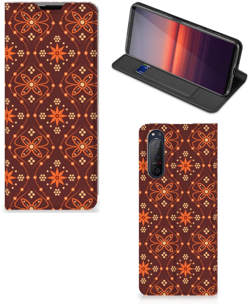 Sony Xperia 5 II Hoesje met Magneet Batik Brown