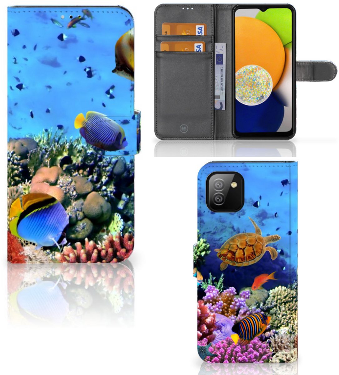Samsung Galaxy A03 Telefoonhoesje met Pasjes Vissen