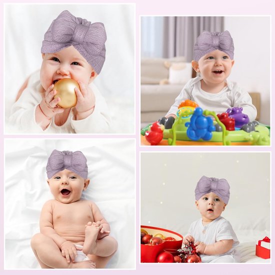 Pasgeboren baby meisjes hoed en gebreide sokken set - zachte warme muts voor 0-12 maanden — afbeelding 3
