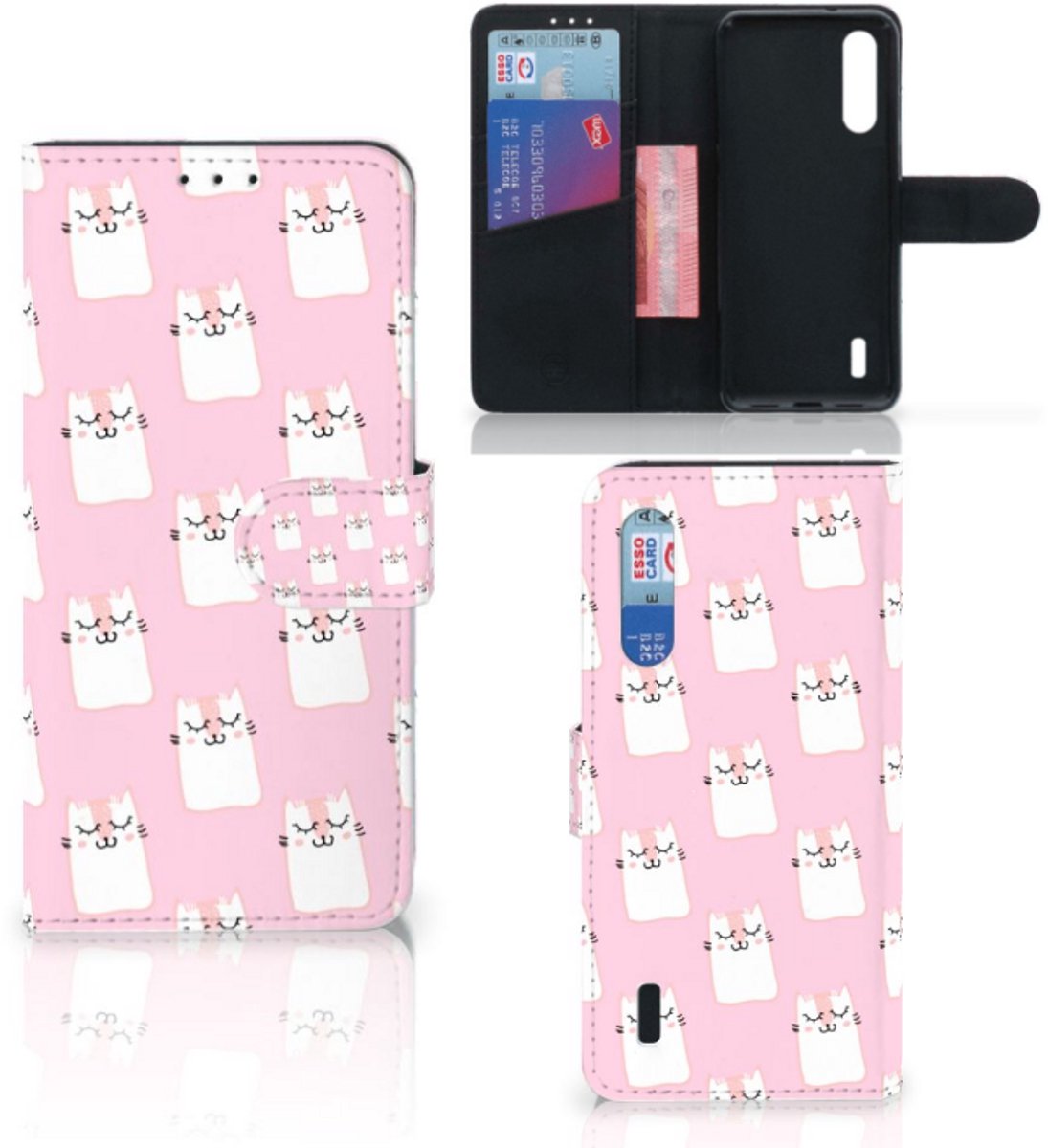 Xiaomi Mi 9 Lite Telefoonhoesje met Pasjes Sleeping Cats