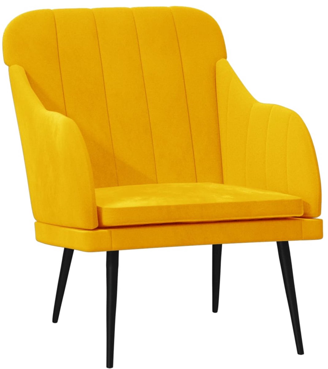 vidaXL Fauteuil - 63x76x80 - cm - fluweel - geel