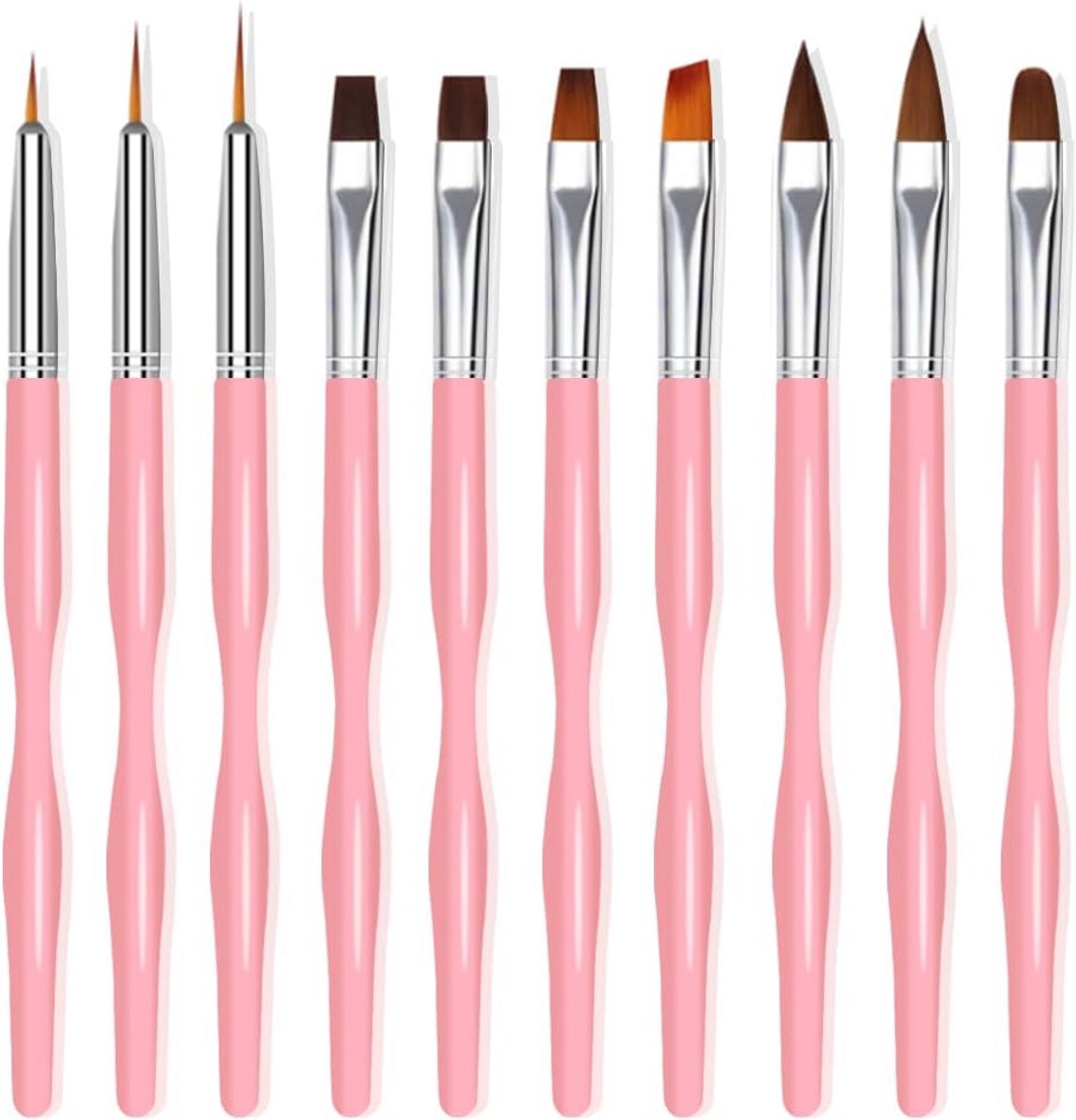 Nail Art Borstels Set van 10 Stuks voor Professioneel Schilderen