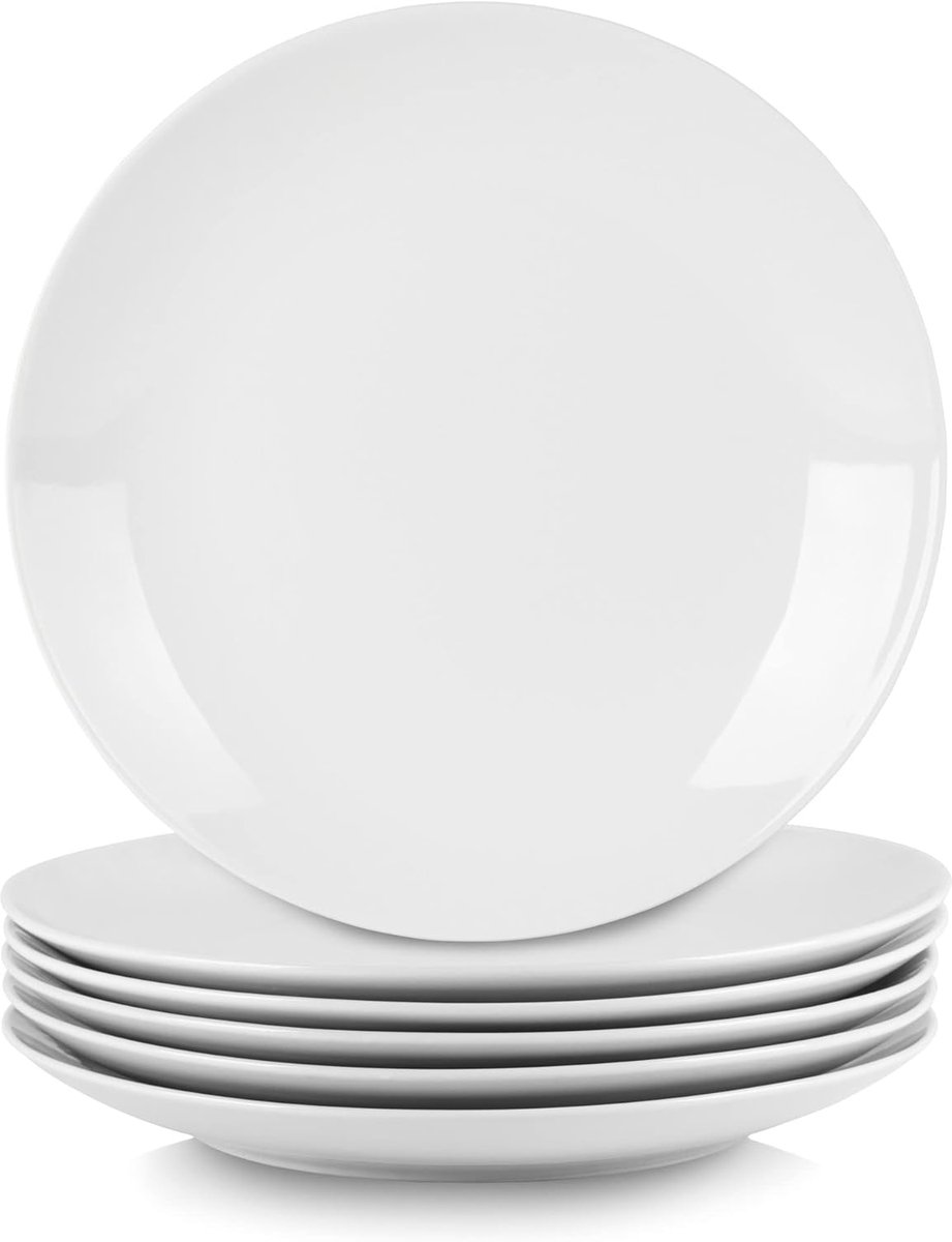 Coupe Dinerbord Set van 6 - 10.5 Inch - Witte Servies collectie