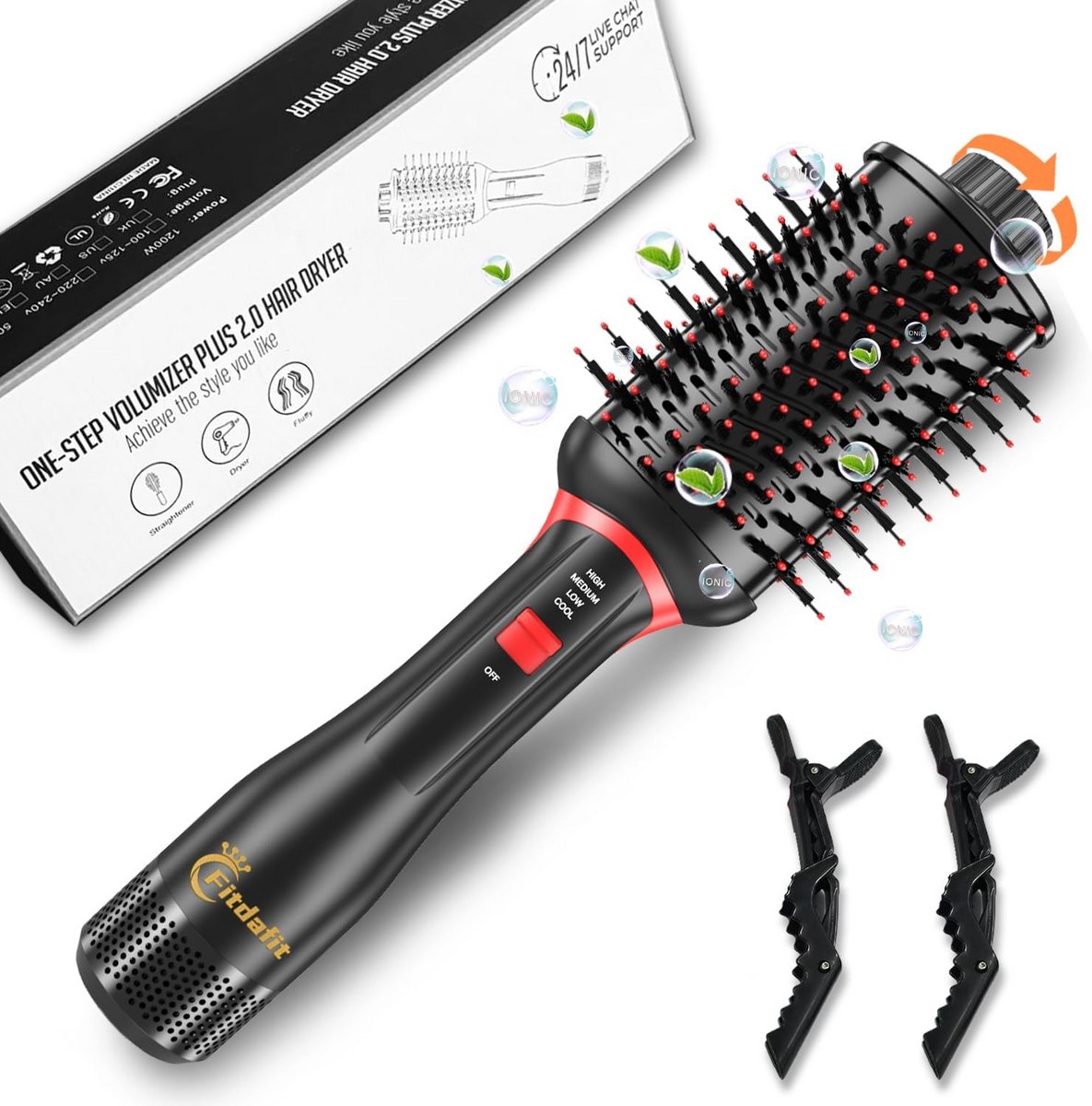 Haardrogerborstel en Styler 2-in-1 voor Snel Drogen en Volumen