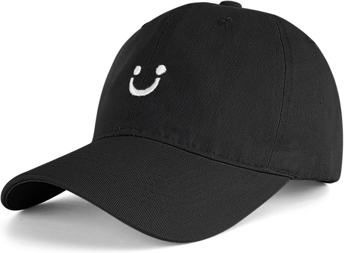 Verstelbare Katoenen Zomer Baseballcap met Geborduurde Smiley voor Dames