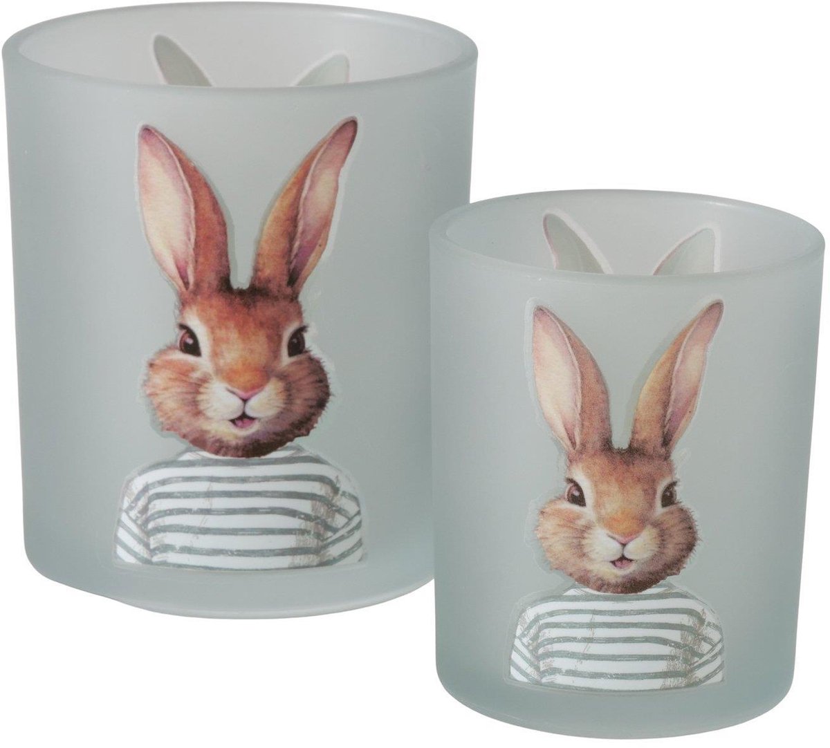Boltze Home windlicht haas decoratie 2-delig multicolor karton.