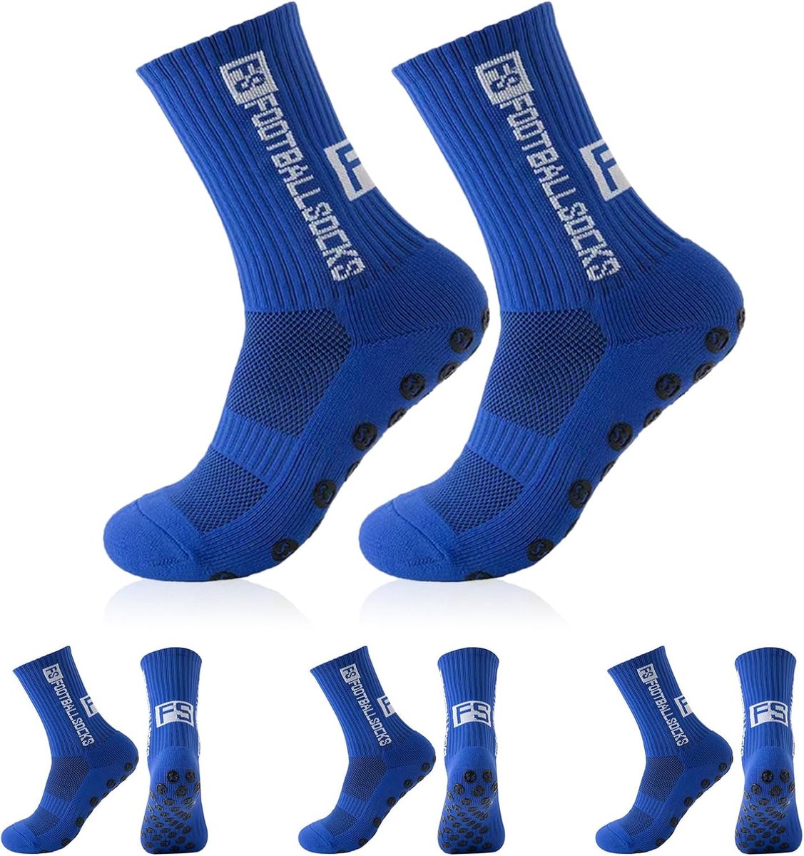 3 Paar Anti-Slip Sportsokken met Grip voor Heren - Voetbal, Basketbal, Hardlopen