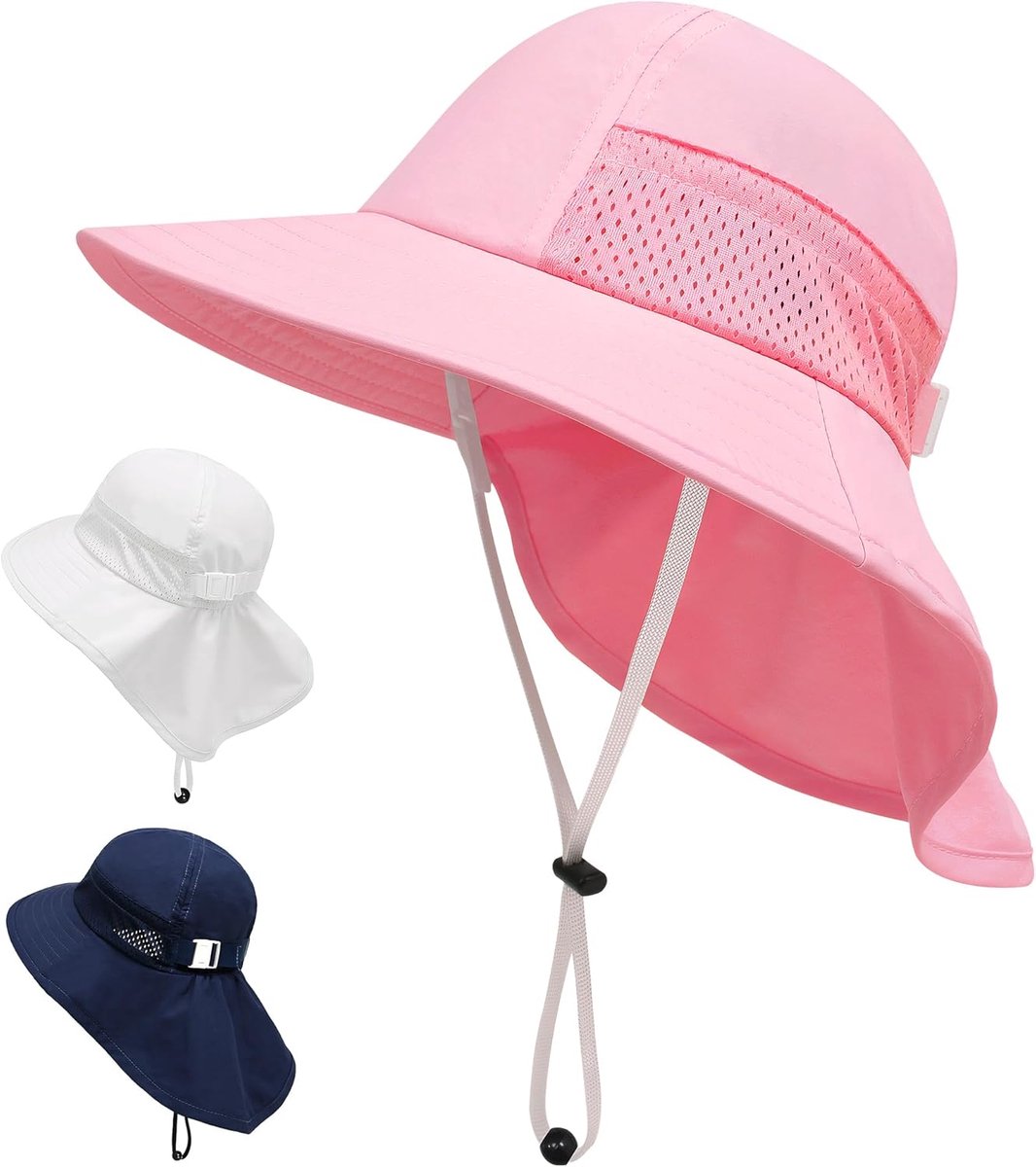 Baby Zonnehoed UPF 50+ met Nekbescherming en Brede Rand | Zomerhoed voor Jongens en Meisjes