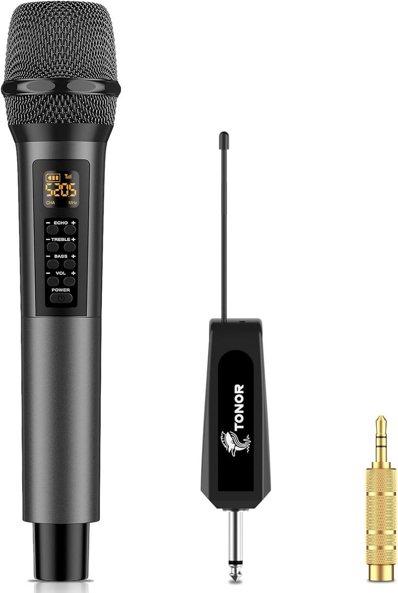 Draadloze Handmicrofoon met Echo, Treble en Bass Effecten - Ideaal voor Karaoke en Feesten