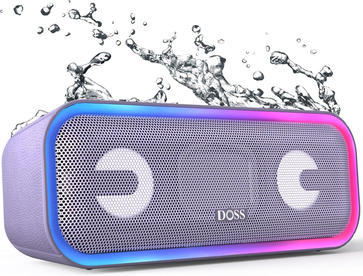 Waterproof Bluetooth Speaker with 24W Dual Bass Drivers and 15-Hour Battery Life