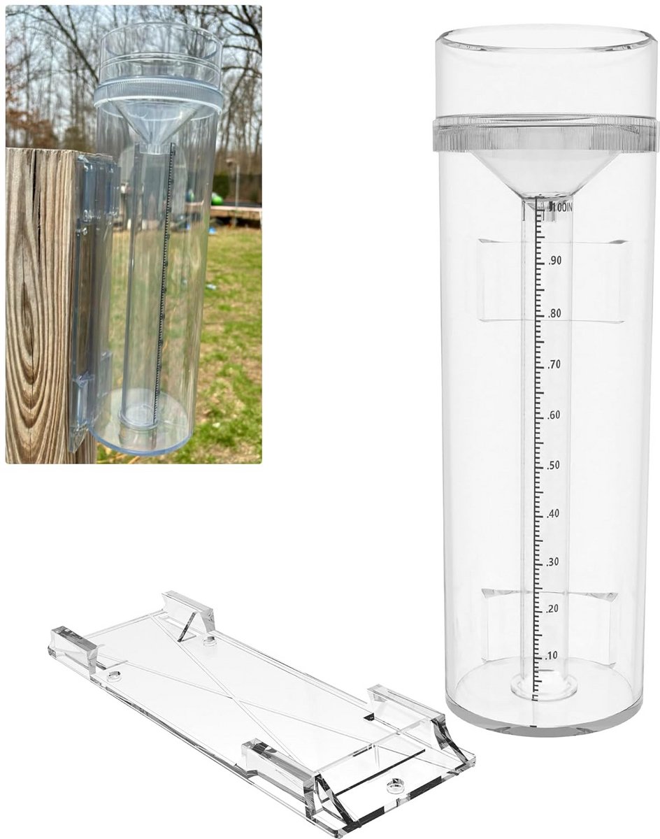 Professionele Outdoor Regen- en Sneeuwmeter van Hitte- en UV-bestendig Polycarbonaat - Nauwkeurige Weerregistratie voor Tuin en Landschap
