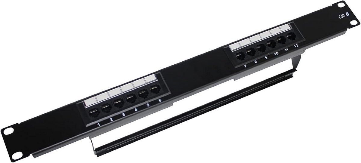 12-Poorts Cat6 Patch Panel voor Wand- of Rackmontage - UTP Ethernet Patch Panel