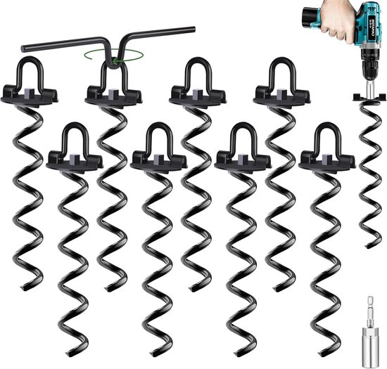 Metaal Grondankers voor Camping en Tuin - Set van 8