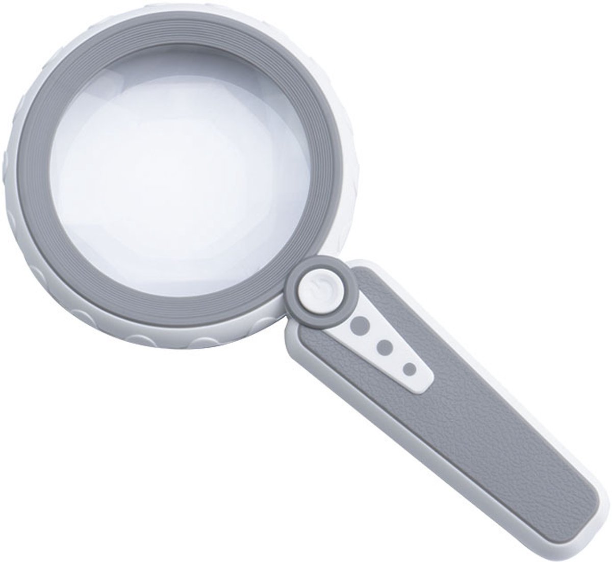 Vergrootglas met 45x vergroting en verlichting, 12,7 cm groot handvergrootglas, geschikt voor ouderen, lezen, sieraden, munten, enz. - Grijs