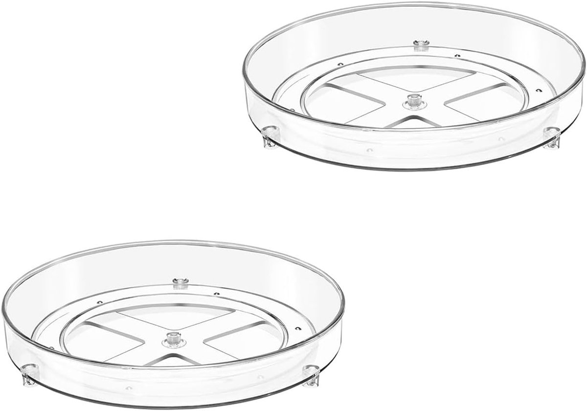 Draaiplateau Organizer - 23 cm - 360° Draaibaar - Ruimtebesparende Koelkast en Keuken Organizer - 2 Stuks