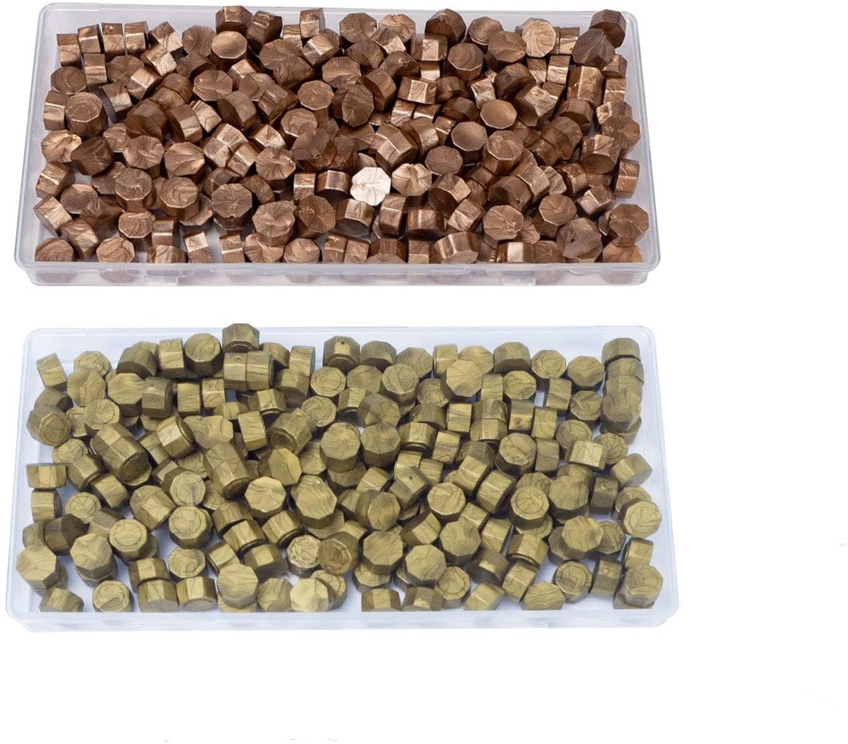 Wax Seal Kralen Set met 200 Champagne Gouden en 200 Blauwe Gouden Kralen, Inclusief Smeltlepel en Kaarsen