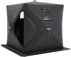 Kelseek vistent - Ijstent - Karpertent - Winter vissen - Visuitrusting - Waterdicht - 1-2 personen - 1.5 x 1.5 x 1.65 m - Zwart