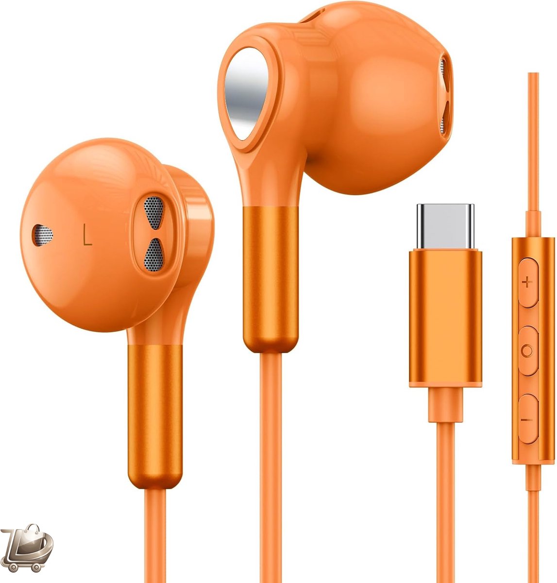 USB C Oordopjes met Microfoon en Volumeregeling - Bedrade USB Type C Koptelefoon voor Samsung Galaxy S25 S24 S23 Ultra S22 S21 FE S20 A54 A53 - en - iPhone 17 16 15 Pro Max - In-Ear Headset voor Heldere Geluidskwaliteit en Comfortabele Pasvorm
