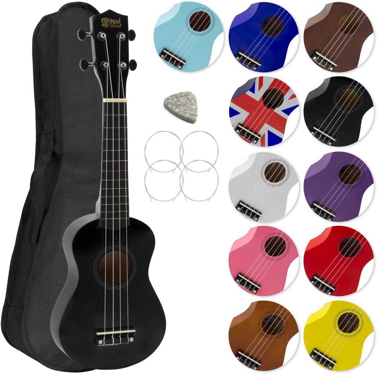 Soprano Ukulele met Gig Bag, Pick en Reserve Snaren - Perfect voor Scholen en Beginners