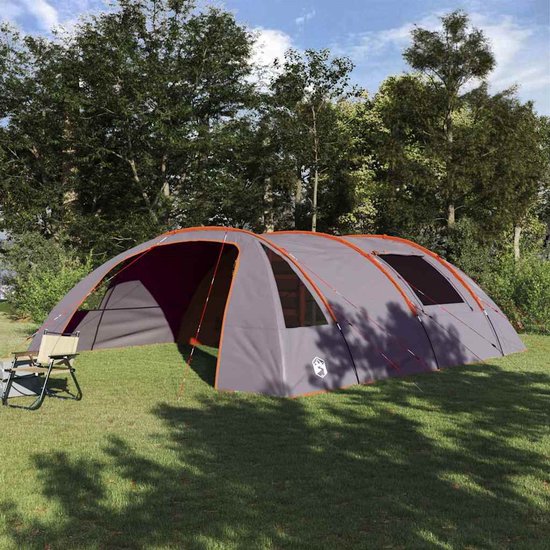 vidaXL - Tunnel - Tent - voor - 6 - Personen - 6-persoons - Grijs - en - Oranje van Vidaxl — afbeelding 4
