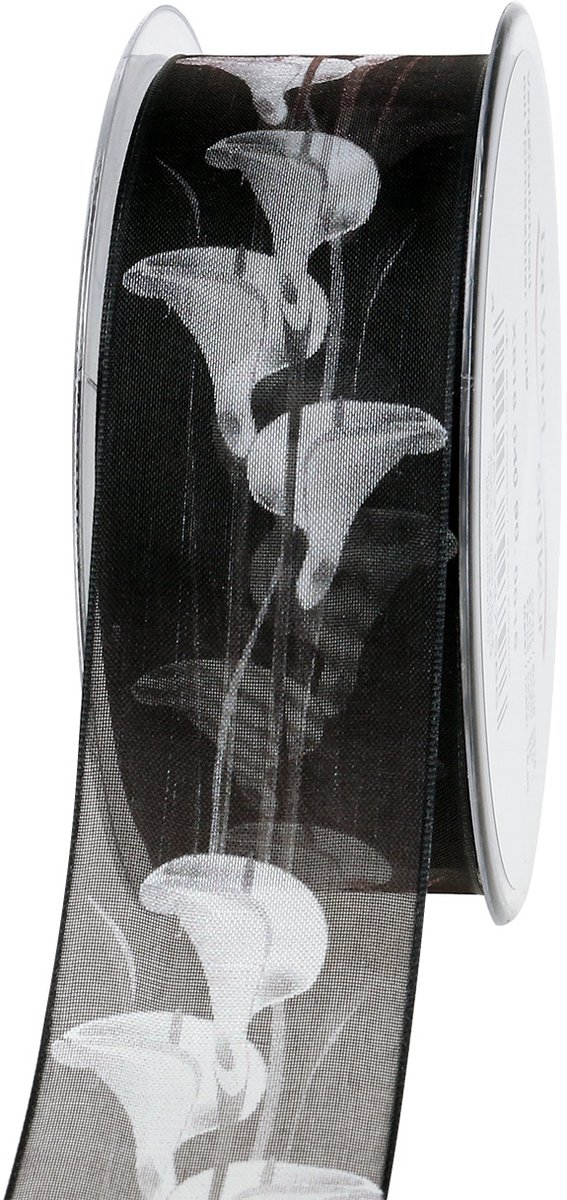 Rouwlint zwart met Calla 40mm 15m