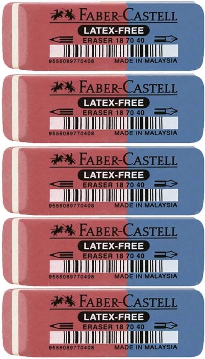 Latexvrije gom voor inkt en potlood - 5 stuks