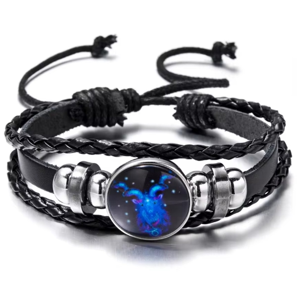 Actie4you® - Sterrenbeeld Armband - Verstelbare armband - Hanger sterrenbeeld - Gevlochten armband - Horoscoop – Glow in Dark - Steenbok