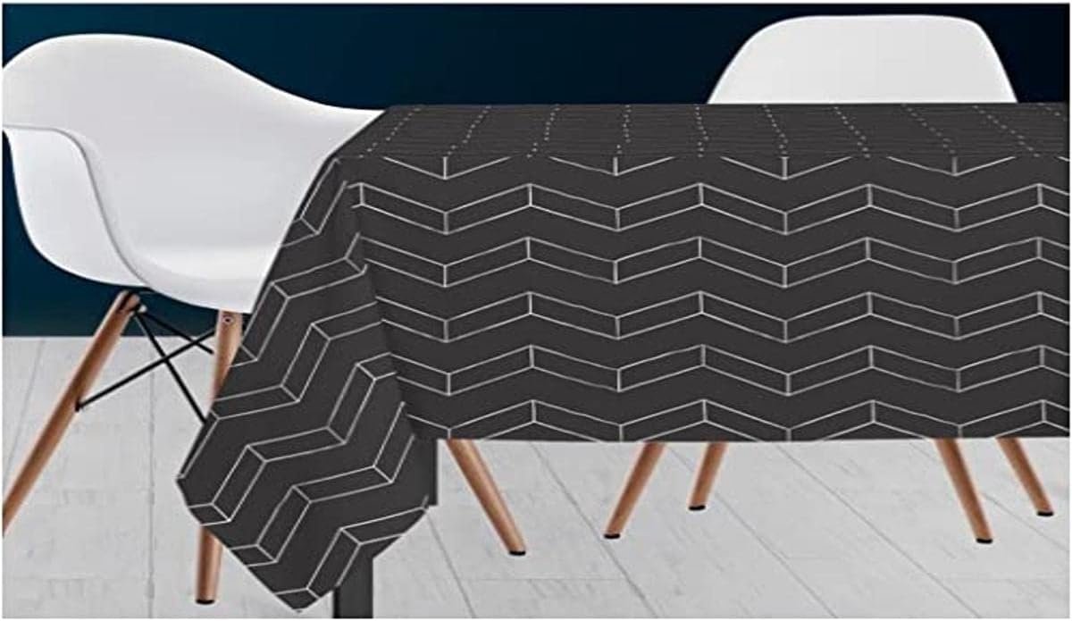 Rond Tafelkleed met Geometrisch Zilveren Print Polyester 180x180 cm