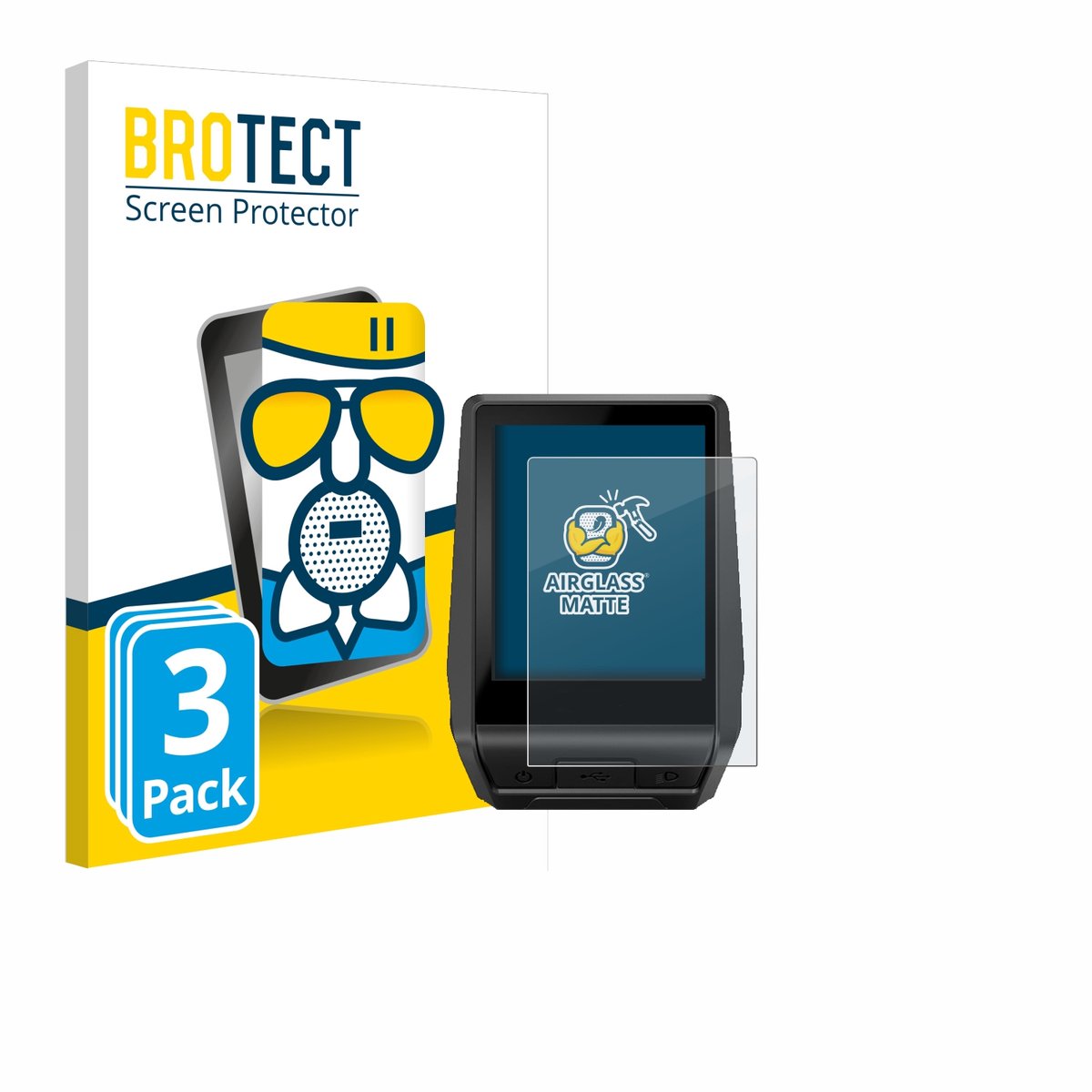 BROTECT - Screenprotector voor Bosch Nyon 2020 - Folie Beschermfolie Beschermglas matte 3 Stuks