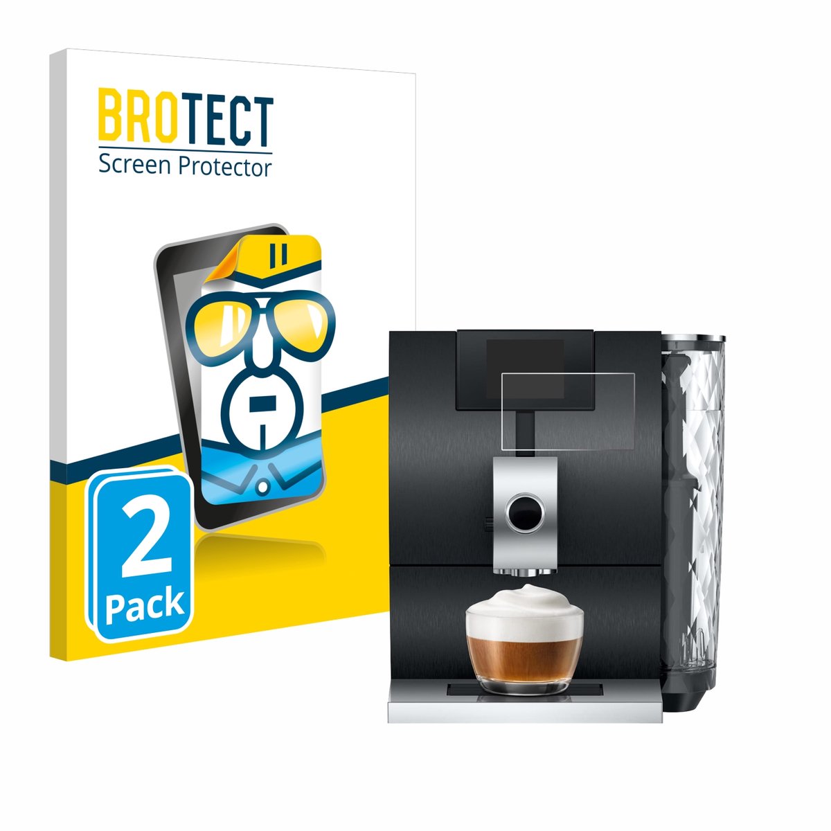 BROTECT - Screenprotector voor Jura ENA 8 - Folie Beschermfolie transparant 2 Stuks