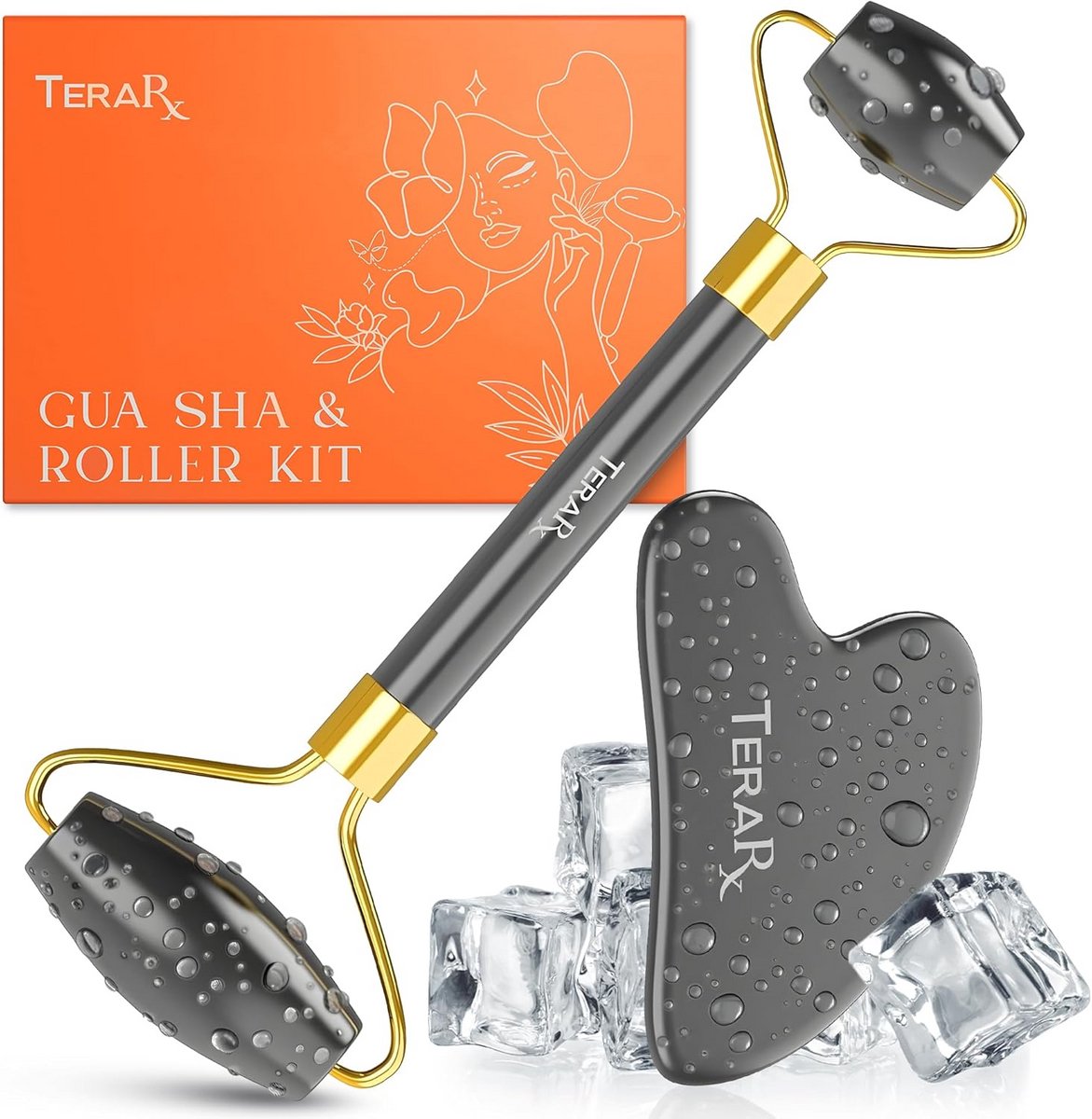 Gua Sha Gezichtsgereedschap en Roller Set voor Huidverjonging