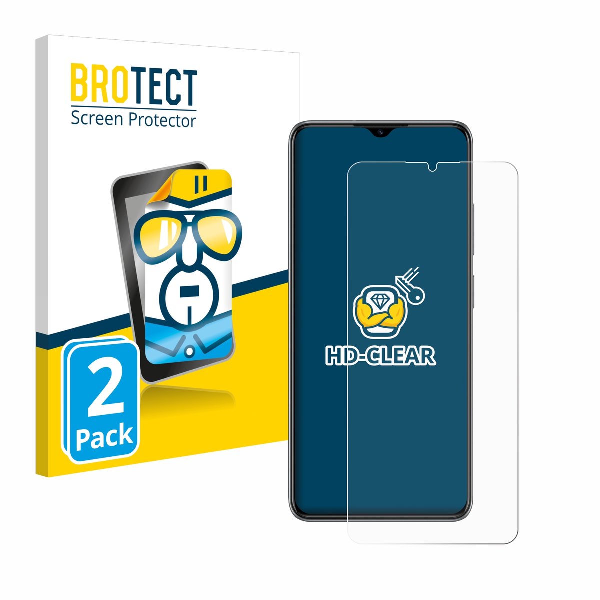 BROTECT - Screenprotector voor ZTE Blade A73 5G - Folie Beschermfolie transparant 2 Stuks