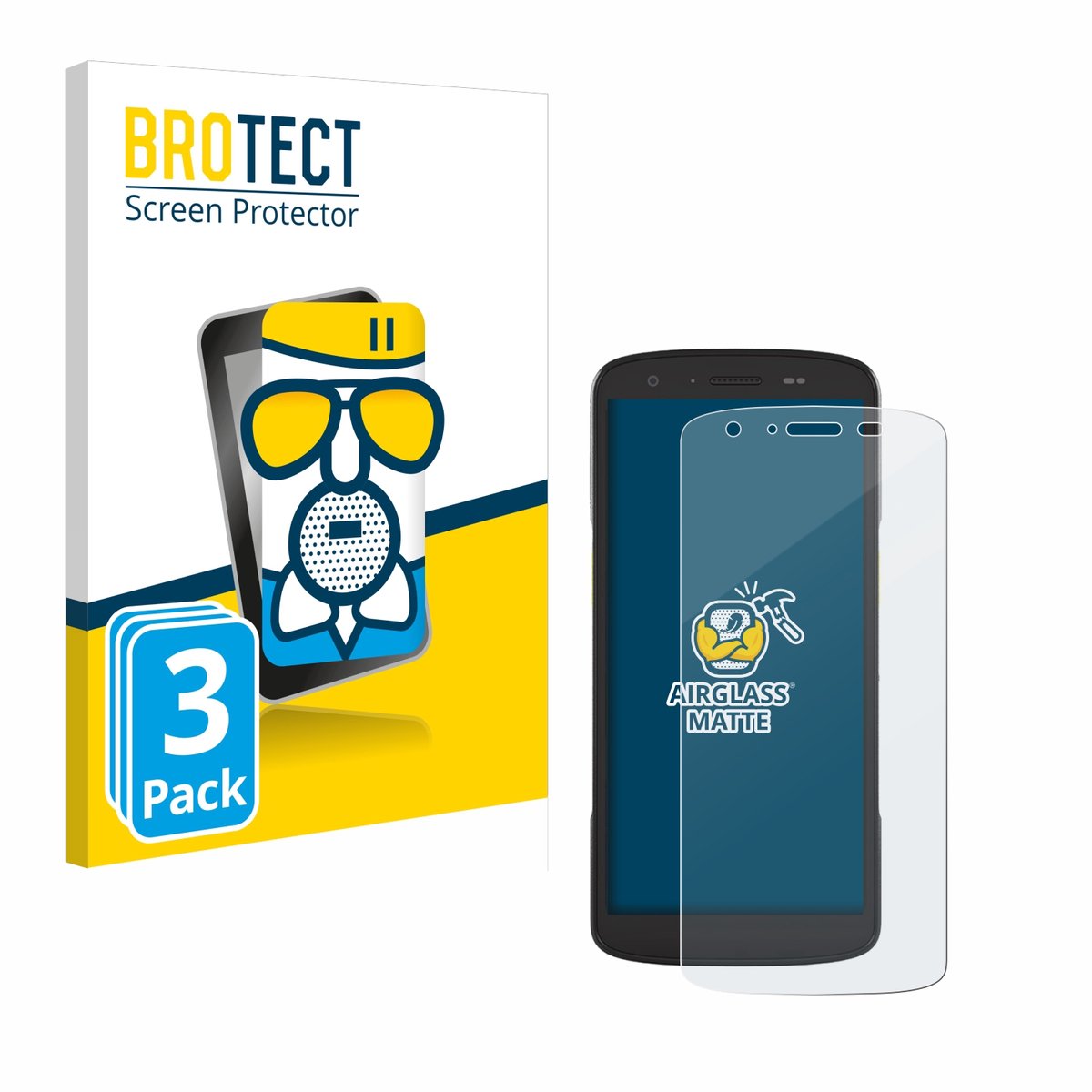 BROTECT - Screenprotector voor Zebra TC27 - Folie Beschermfolie Beschermglas matte 3 Stuks