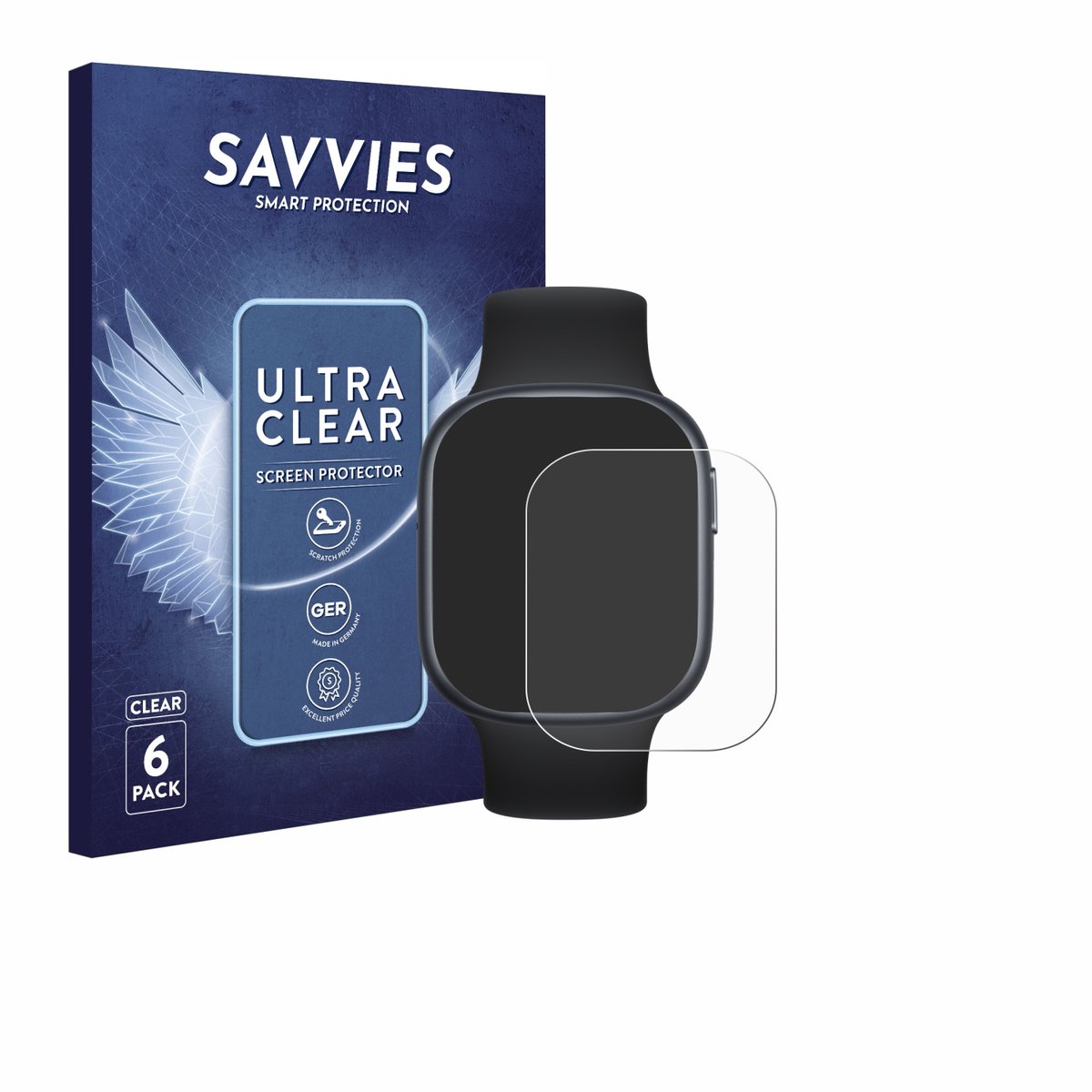Savvies - Screenprotector voor Honor Watch 4 - Folie Beschermfolie transparant 6 Stuks