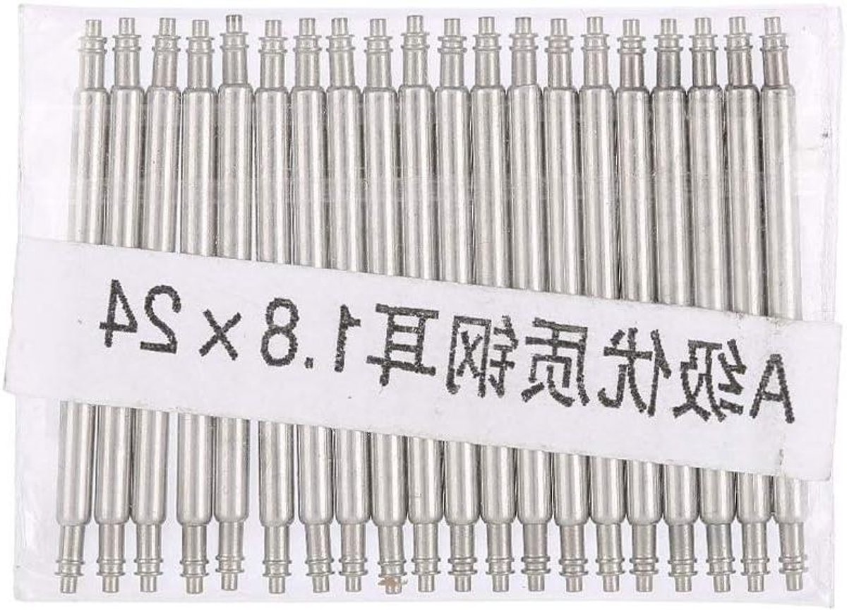 Vervangende Pinnen voor Horlogeband - Set van 20 Stuks - Horlogeband Pinnen 19-24mm - Horloge Reparatie Tool - Stalen Horloge Pin Bars - Band Link Polshorloge - Horloges Band Reparatie- 1.8 * 24mm
