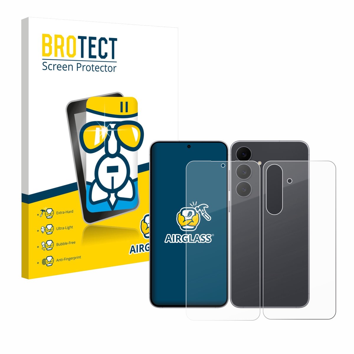Screenprotector voor Samsung Galaxy S25 FE (Voor+Achter) Beschermglas transparant