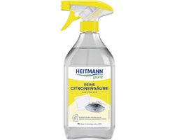 3 x HEITMANN pure Pure Citric Acid Spray 500 ml – Krachtige Ontkalker voor Badkamer & Keuken