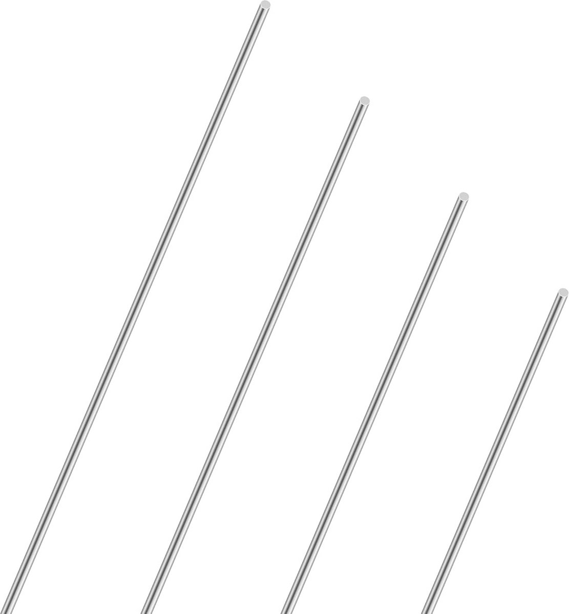 4x Ronde Staven RVS 304 Massief Staal 1.5mm x 150mm - Ideaal voor Hobby en Constructie