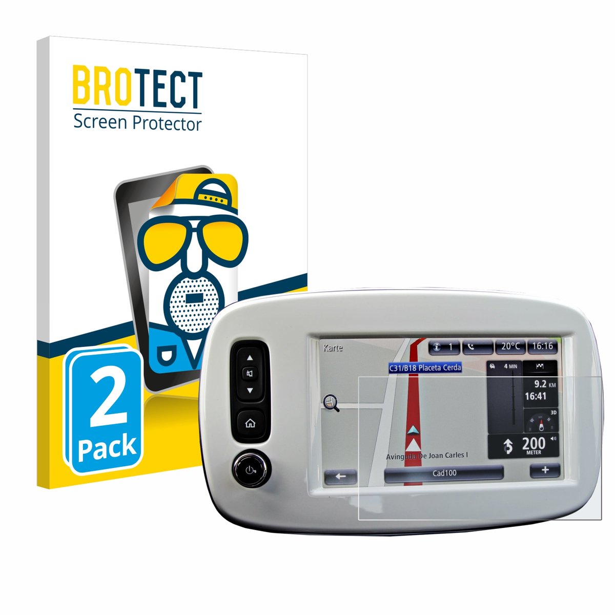 BROTECT - Screenprotector voor TomTom Smart 453 2018 - Folie Beschermfolie matte 2 Stuks
