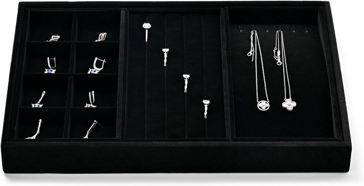 Stapelbaar Fluweel Sieradendienblad - Ideaal voor Diverse Types Sieraden