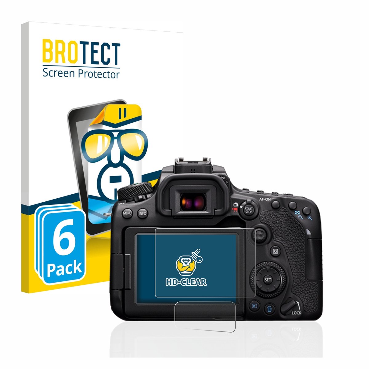 BROTECT - Screenprotector voor Canon EOS 90D - Folie Beschermfolie transparant 6 Stuks