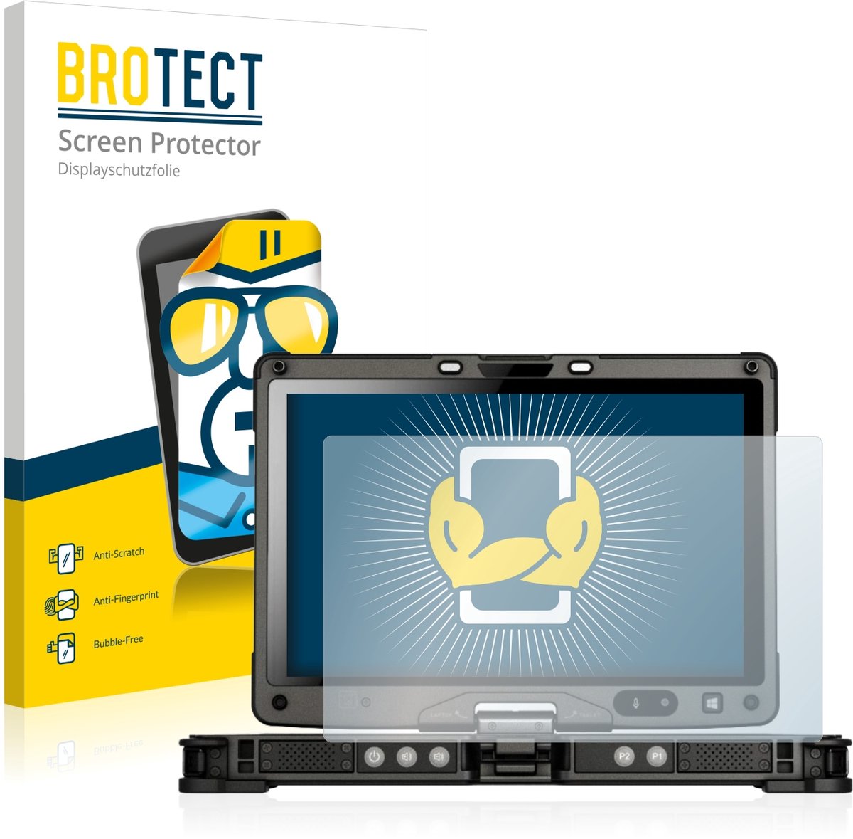 BROTECT - Screenprotector voor Getac V110 - Folie Beschermfolie transparant 2 Stuks
