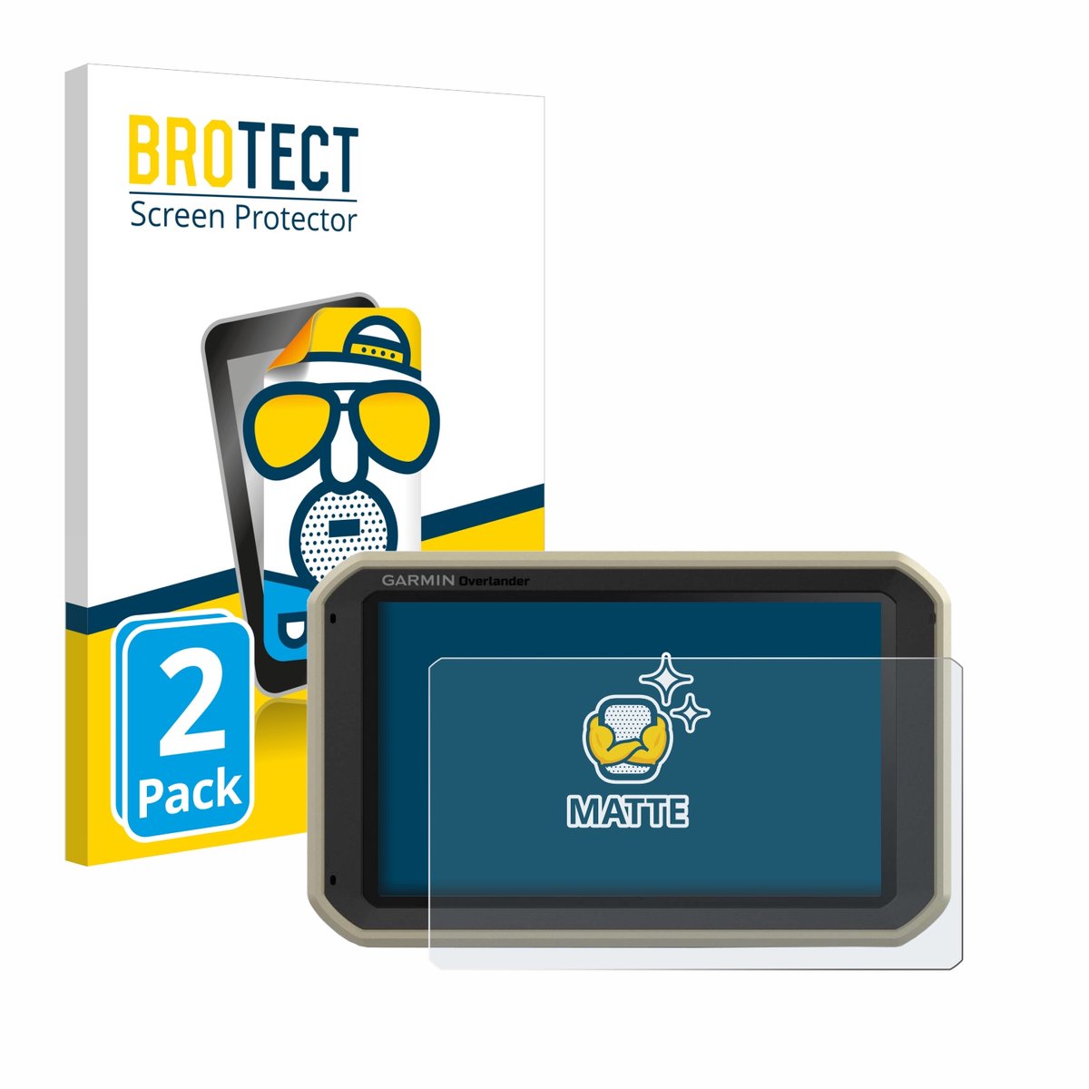 BROTECT - Screenprotector voor Garmin Overlander - Folie Beschermfolie matte 2 Stuks