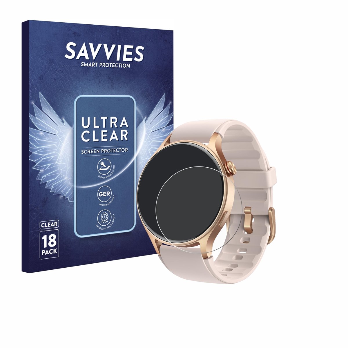 Savvies - Screenprotector voor aeac AR01 1.32" - Folie Beschermfolie transparant 18 Stuks