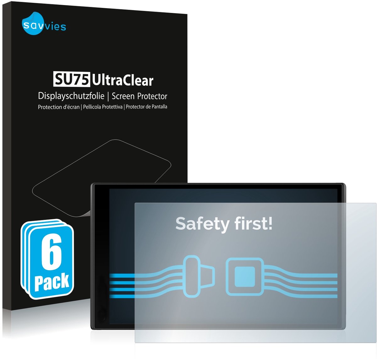 Savvies - Screenprotector voor Garmin DriveSmart 61 LMT-D - Folie Beschermfolie transparant 6 Stuks