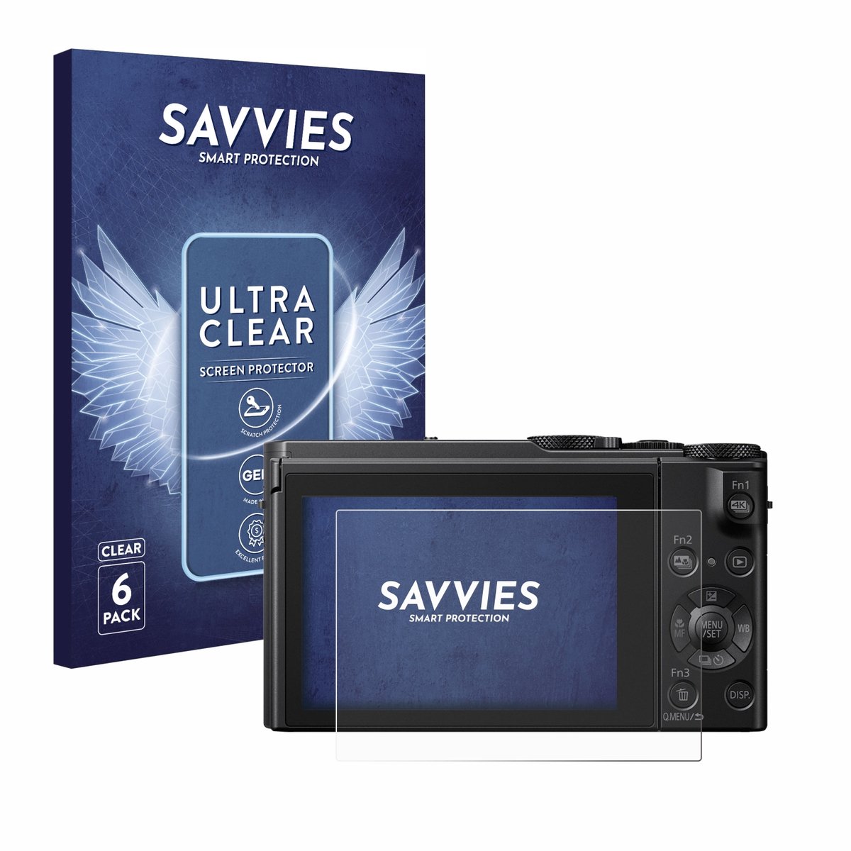 Savvies - Screenprotector voor Panasonic Lumix DMC-LX15 - Folie Beschermfolie transparant 6 Stuks